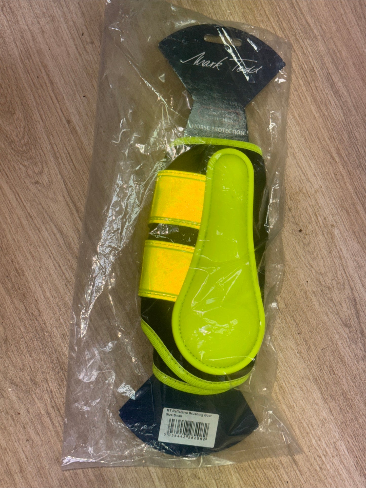 Mark Todd Pro Technik Reflective Hi-Viz Yellow Brushing Boots Small - BE SEEN