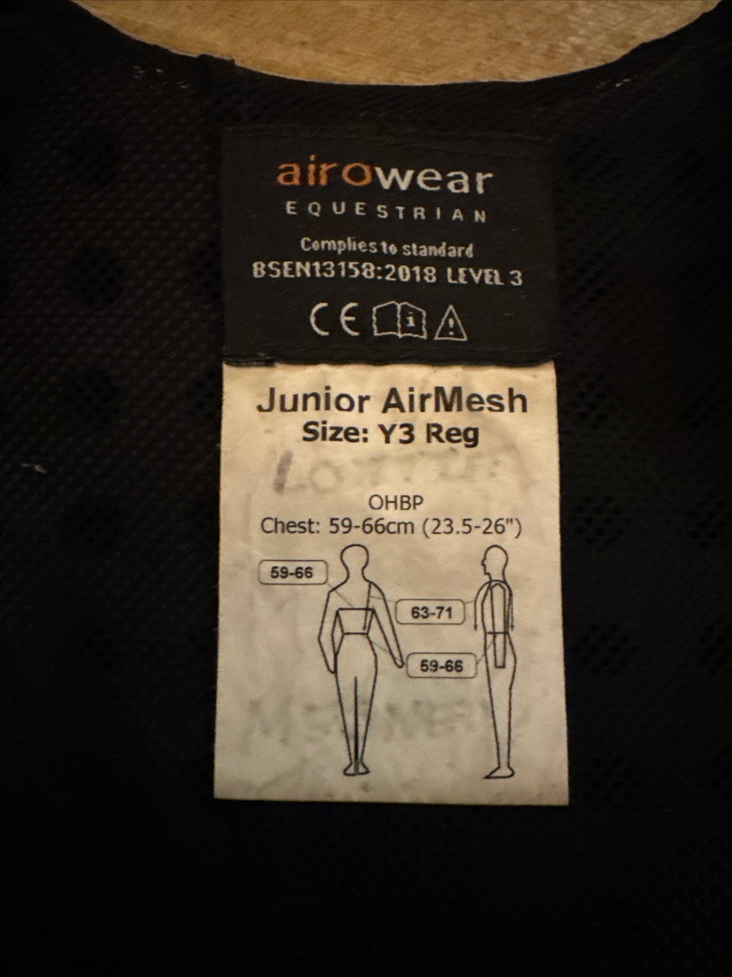 Airowear Junior Airmesh Y3 Reg Body Protector 2018