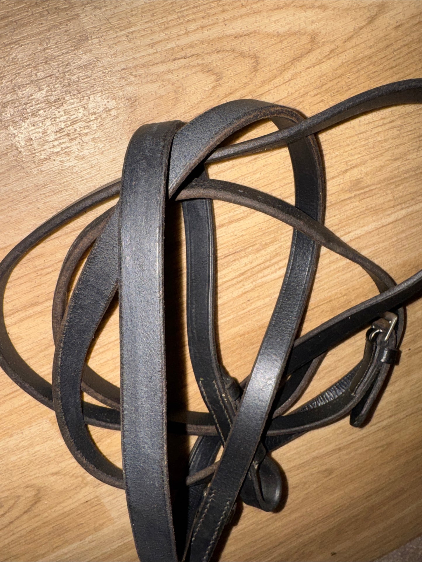 Plain Black Leather Reins 54” Full Size | Second Hand Tack #346