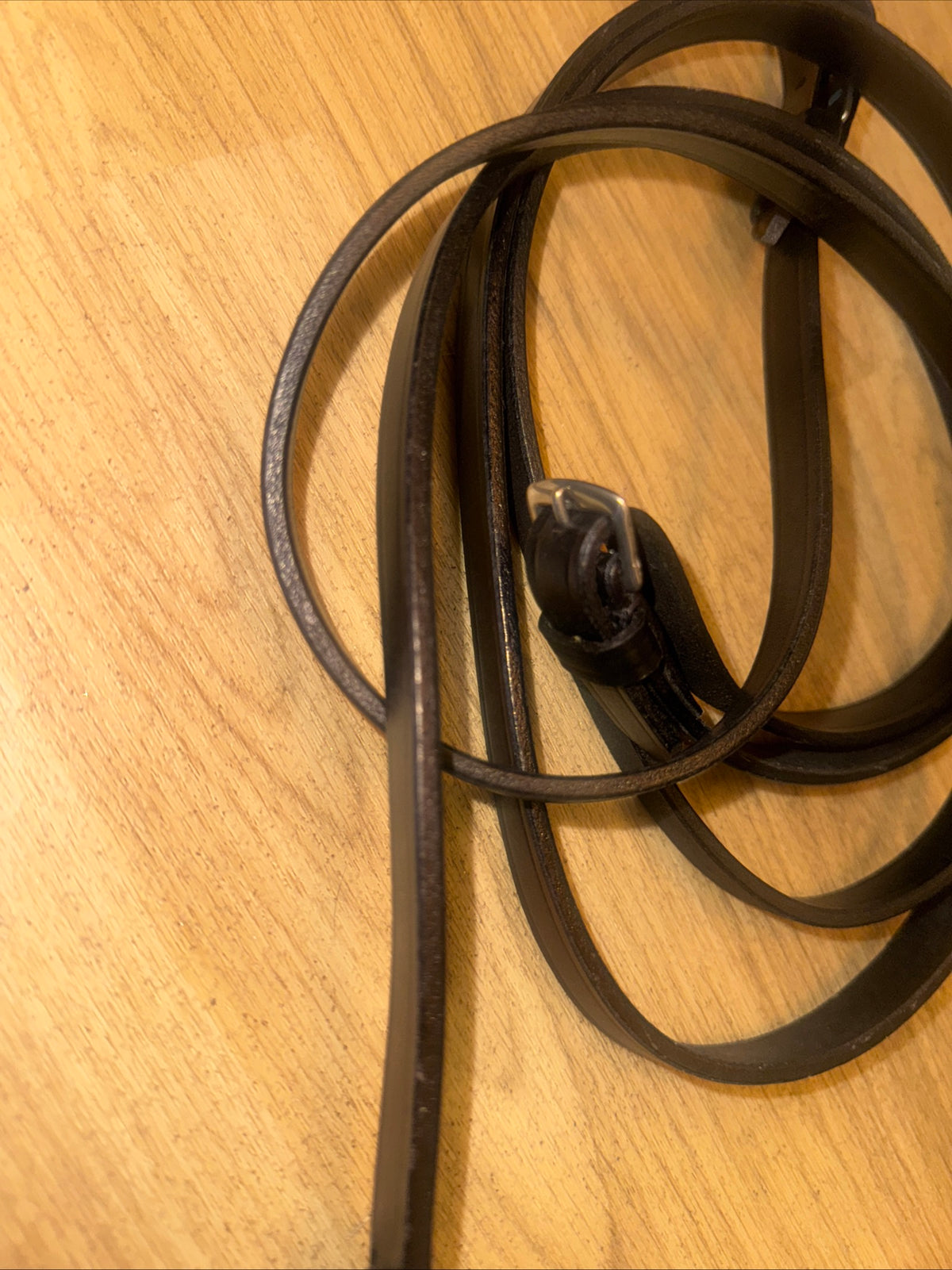 Plain Black Leather Show Reins - Full Size #336