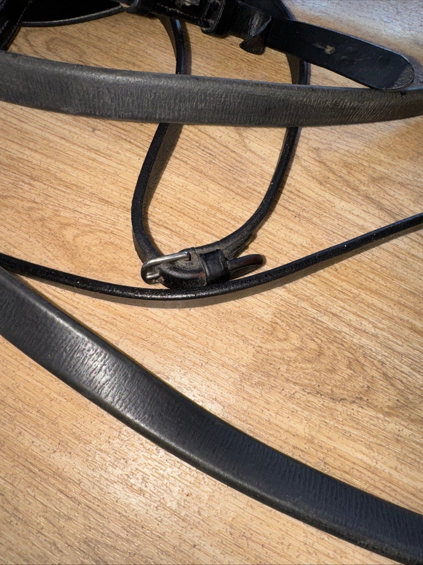 Full Size English Leather Smooth Rubber Reins #57 | Second Hand Tack