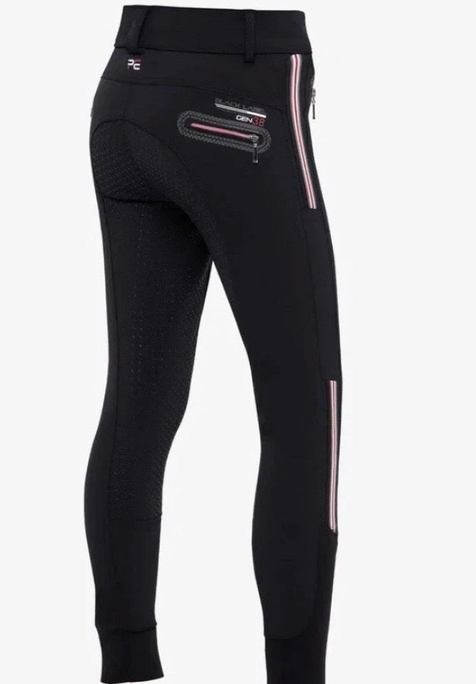 Premier Equine Mini Ralla Girl's Full Seat Gel Breeches - Black RRP £56