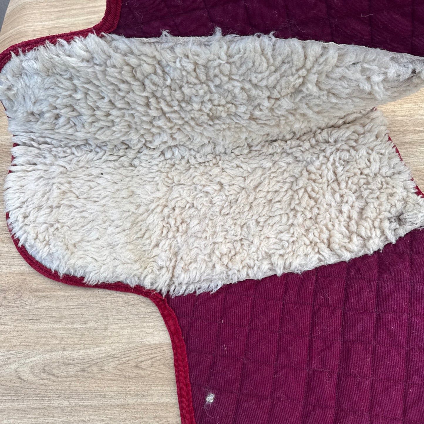 Derby House Burgandy Wool Lined Numnah Like Saddle Pad Size Full Second Hand