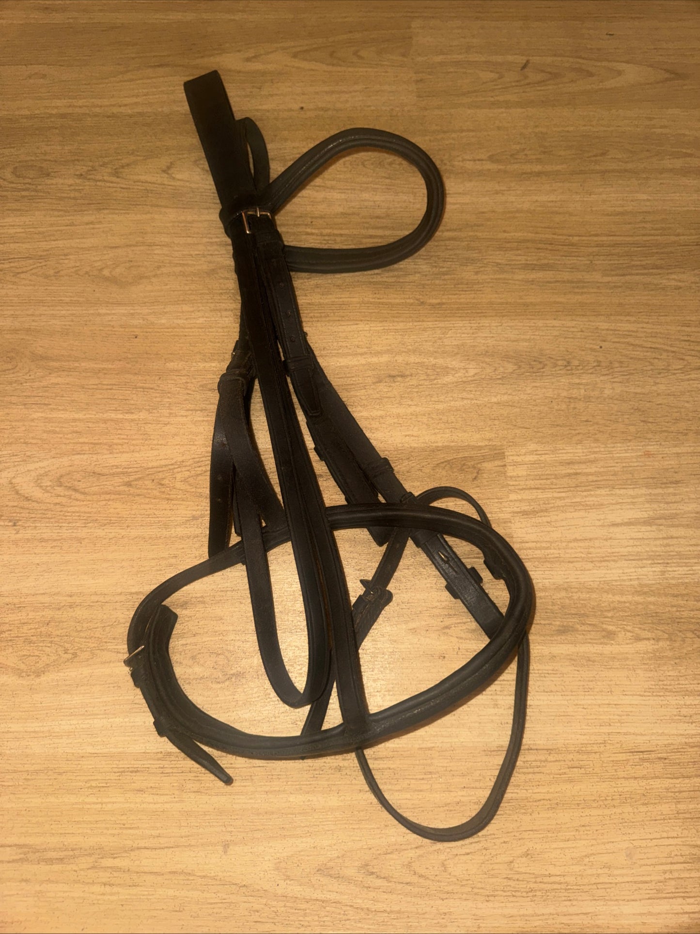English Leather Black Size Cob Flash Bridle #30 Second Hand Horse Tack