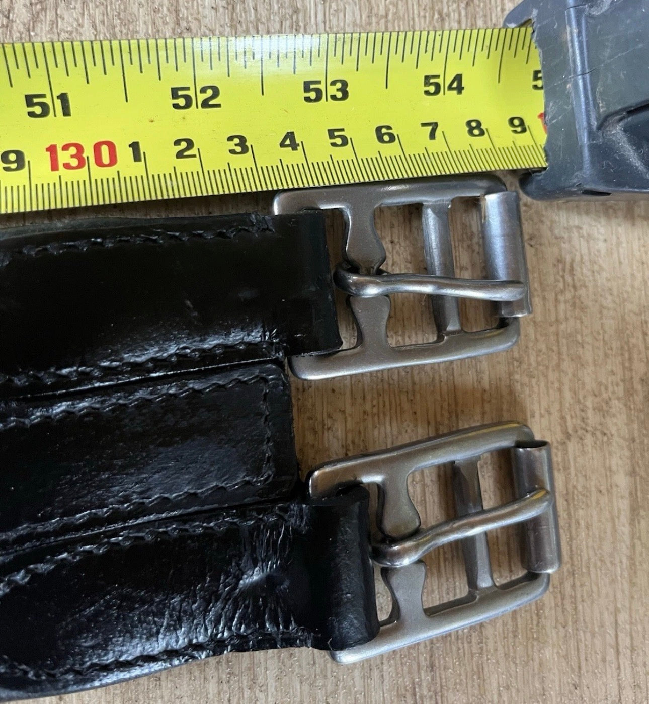 Black English Leather Padded Horse Girth Elastic Ends English Saddle 54”
