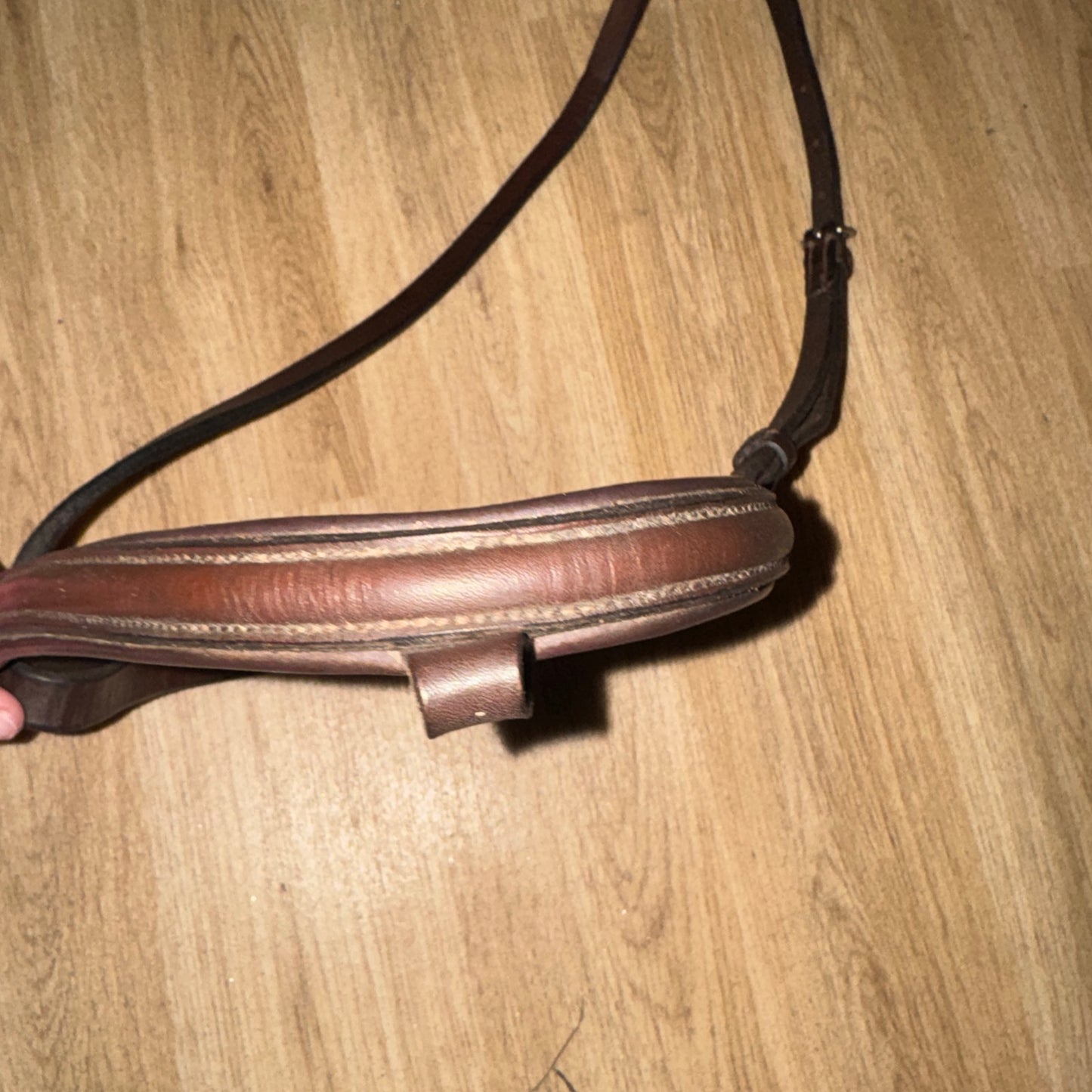 Full Size Havana Brown English Leather Noseband | Second Hand Tack Bridle #755