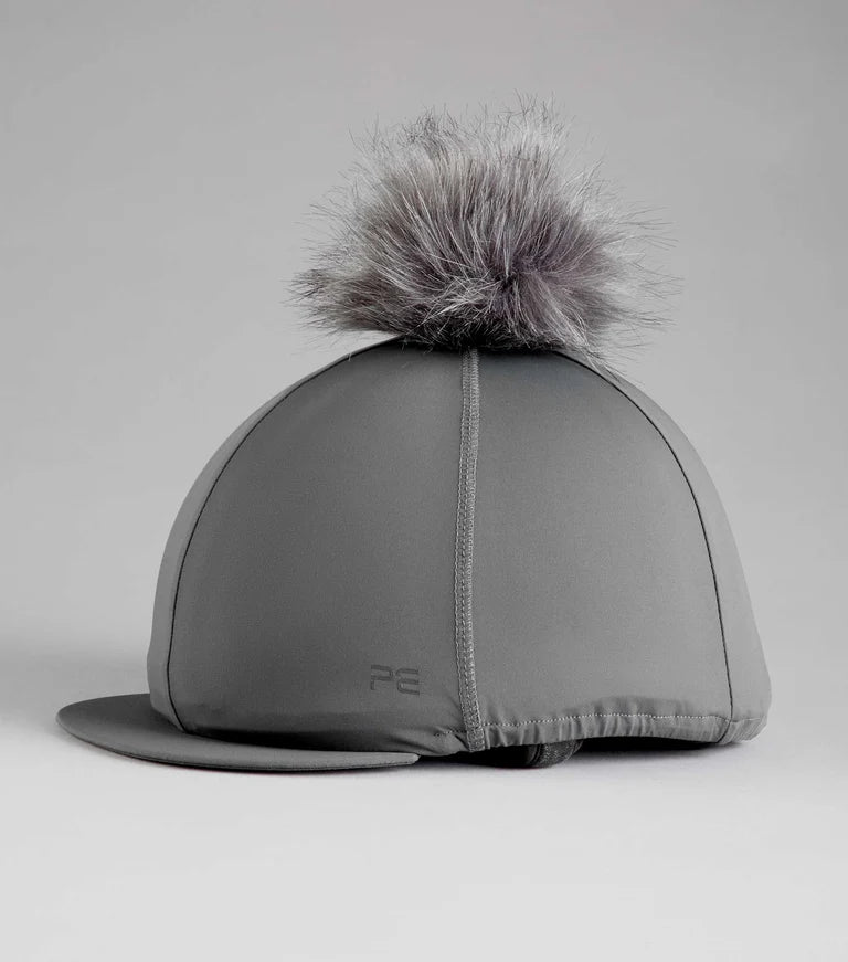 Premier Equine Jersey Hat Silk with Faux Fur Pom Pom .