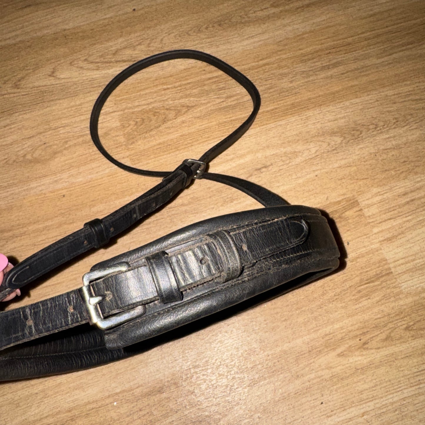 English Leather Padded Size Cob Black Noseband #22 Second Hand Tack Horse