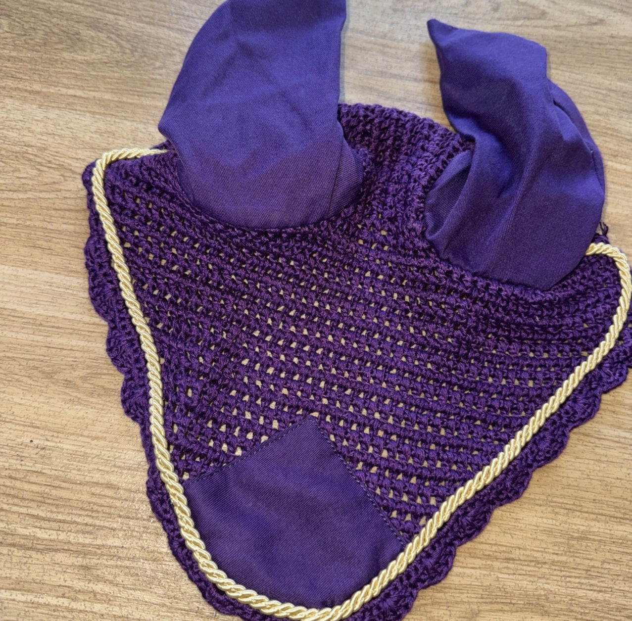 Saxon Purple W/ Gold Trim Full Size Ears Ear Veil #25