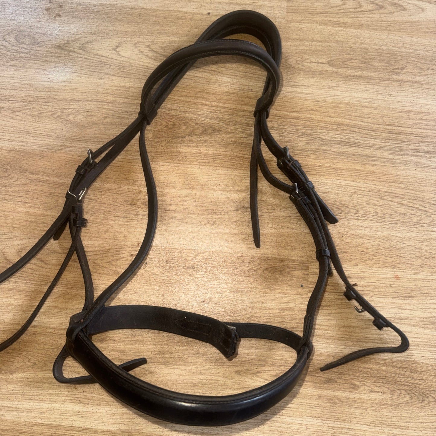 English Leather Brown Size Cob Bridle Raised Second Hand Tack Horse #3