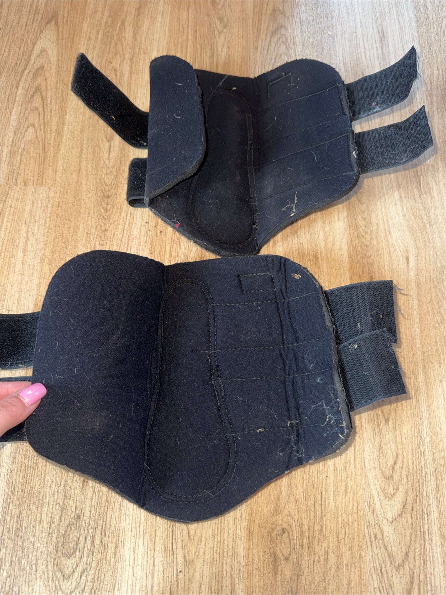Cliff Barnaby Black Size Pony Brushing Boots | Second Hand Horse Equine Tack