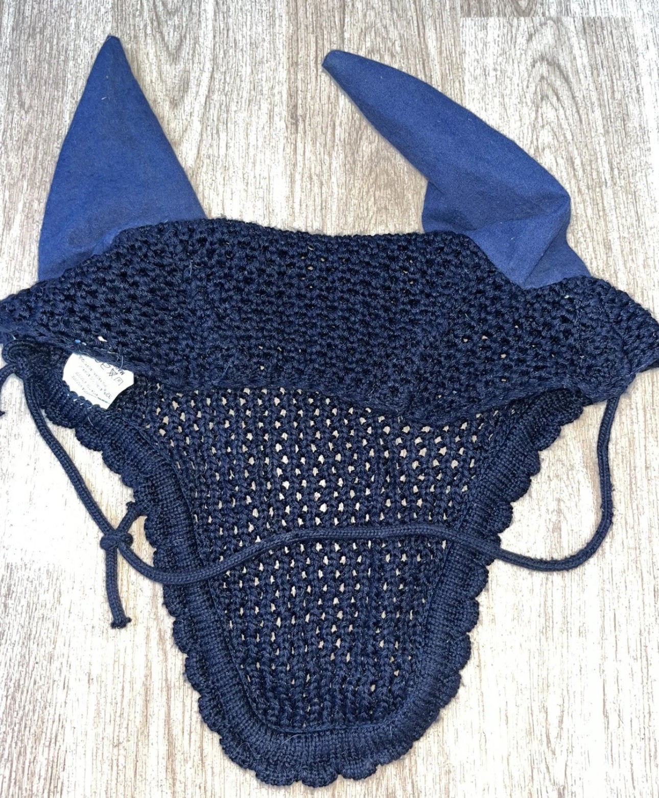 Equiline Navy Full Ear Veil Ears #4