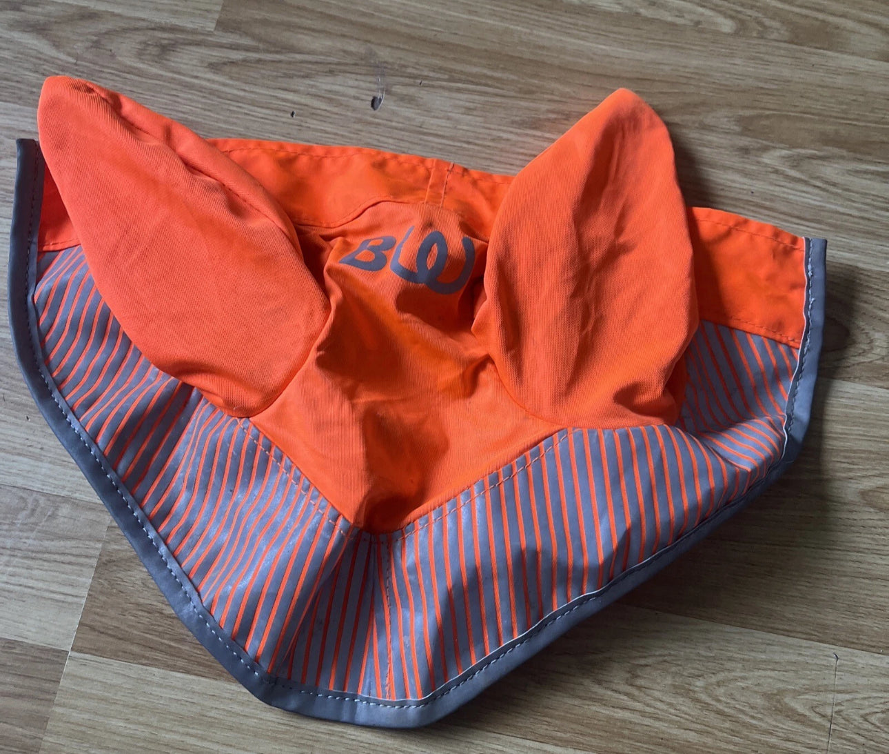 Bridleway Orange Hi Viz Full Ear Veil Ears #19