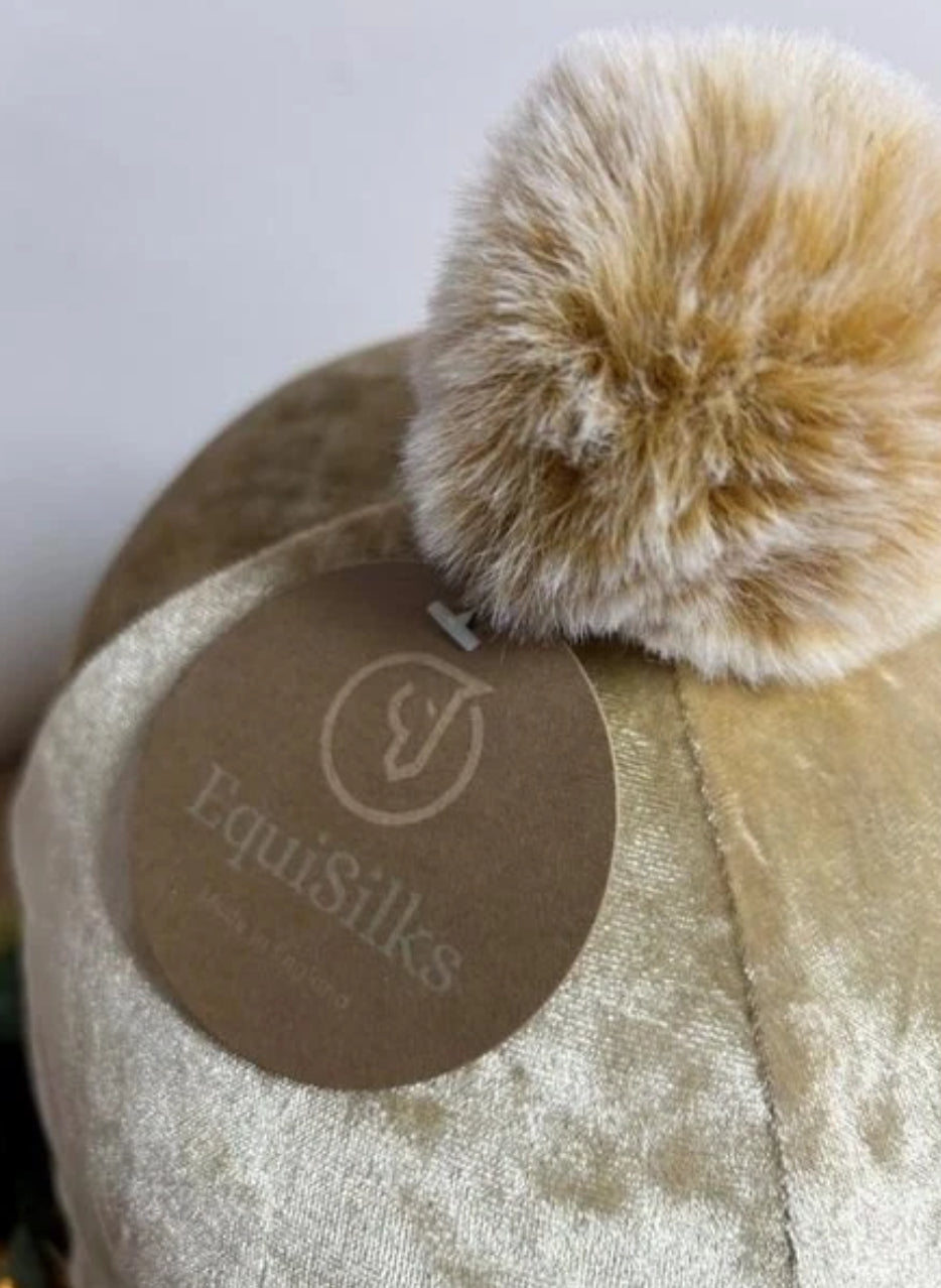 EQUISILKS CRUSH VELOUR CHAMPAGNE HAT COVER