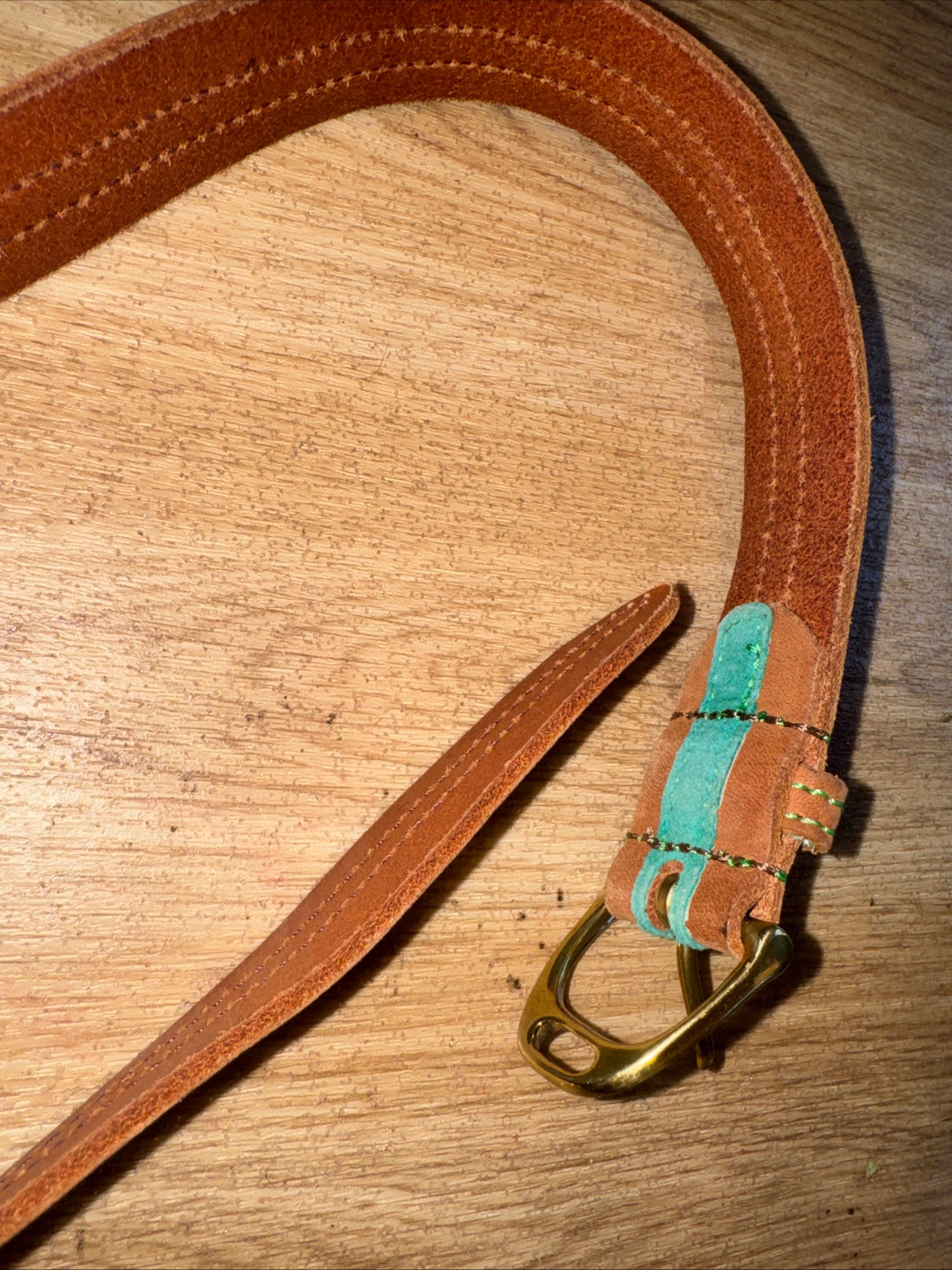 Annabel Brocks Leather Stirrup Buckle Belt Ladies Small 38” Long | Horse Riding