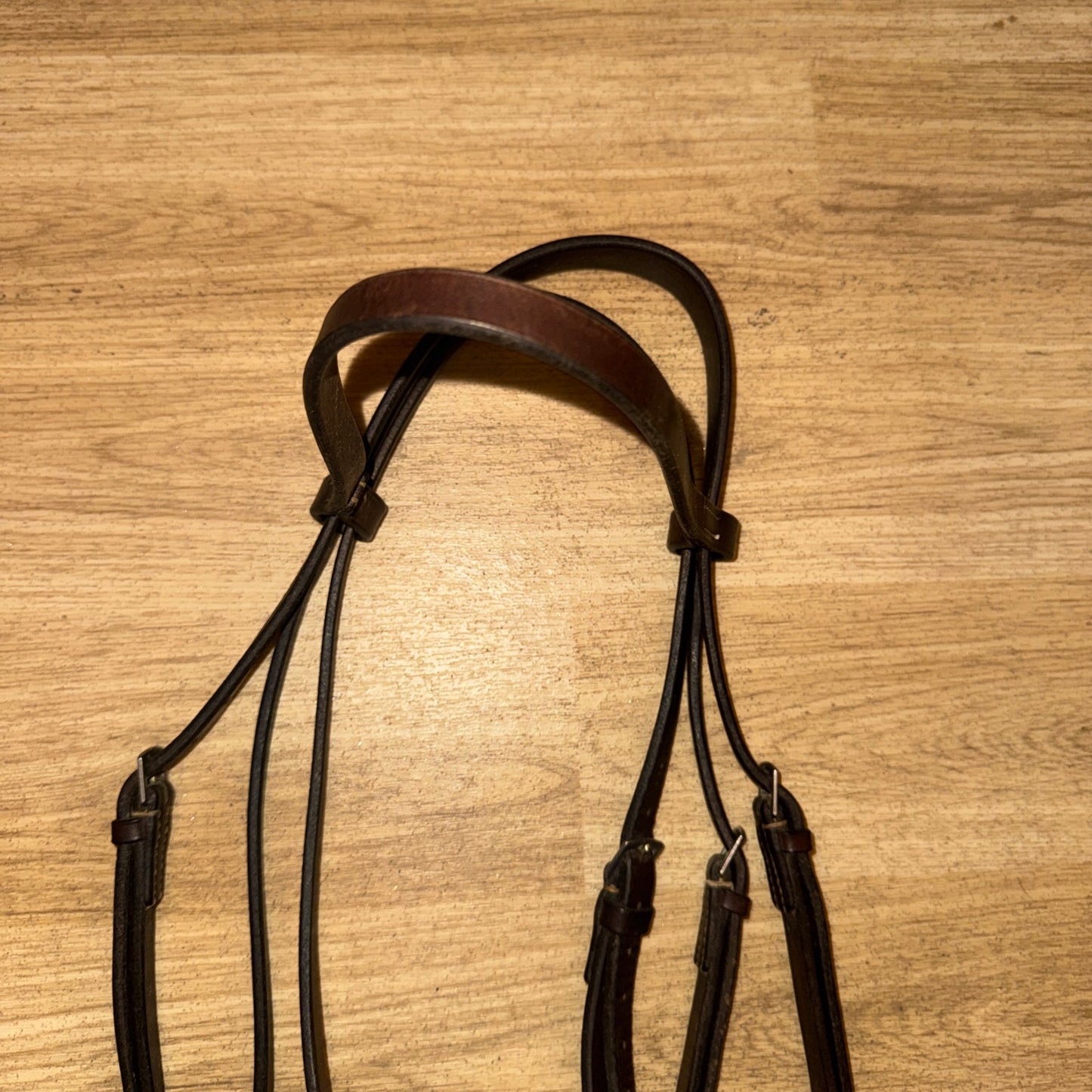 Pony Size English Leather Bridle – Brown Soft Leather Pony Bridle with 15” Browband
#777