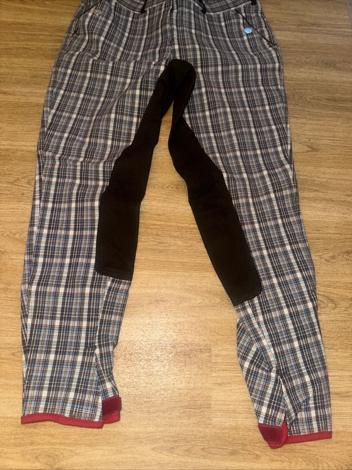 Horze Checked Ladies 28” Full Suede Seat Breeches