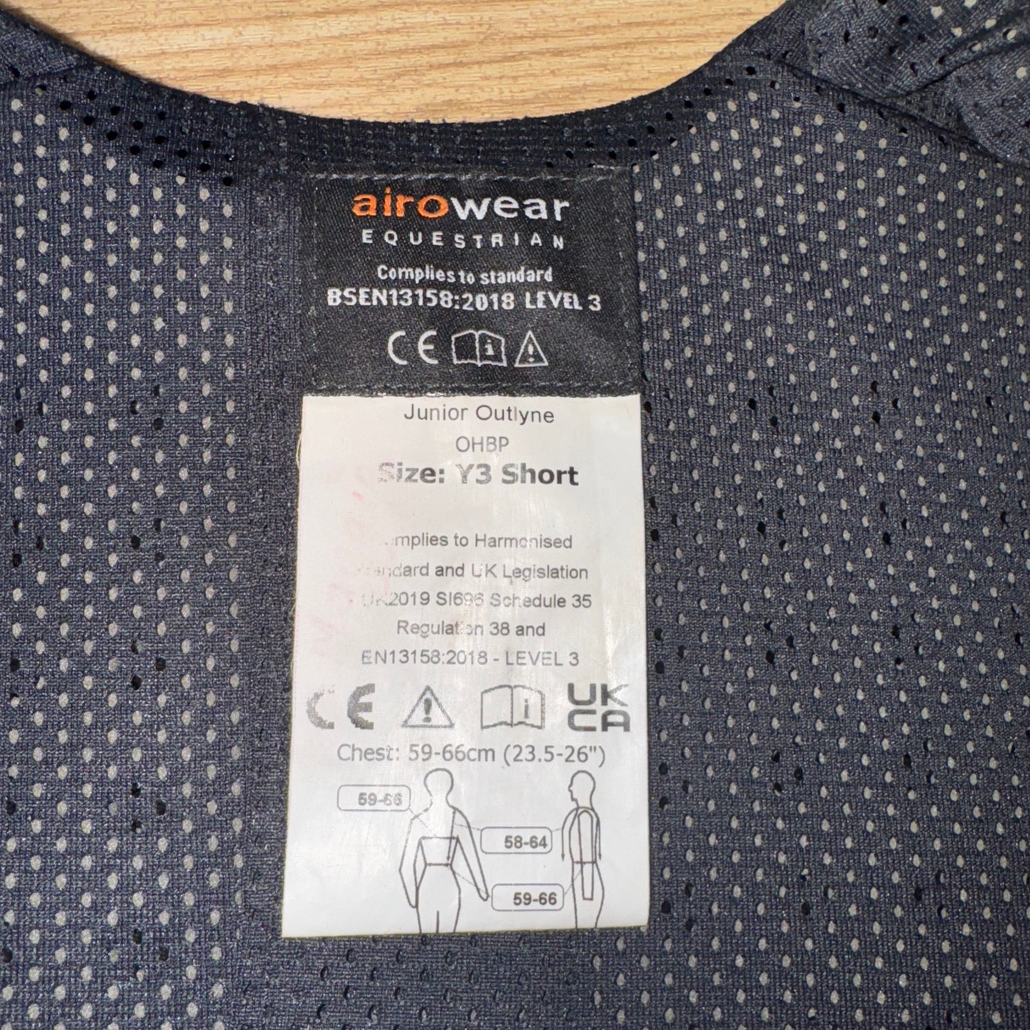 Airowear Junior Outlyne Y3 Short Body Protector 2018