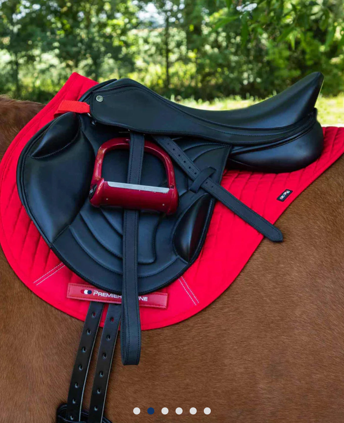 Premier Equine Close Contact Cotton Cross Country Saddle Pad - Red - Full