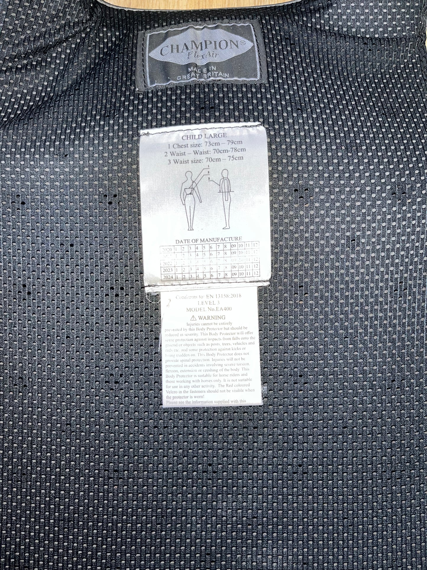 Champion Flex Air Body Protector 2018 Level 3 Children’s Large