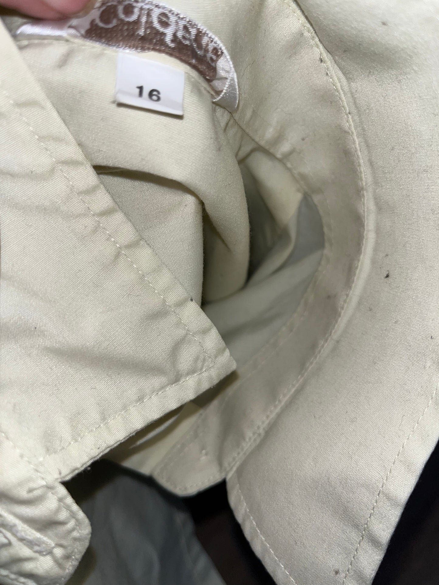 Caldene Long Sleeved Show Shirt Cream Size 16