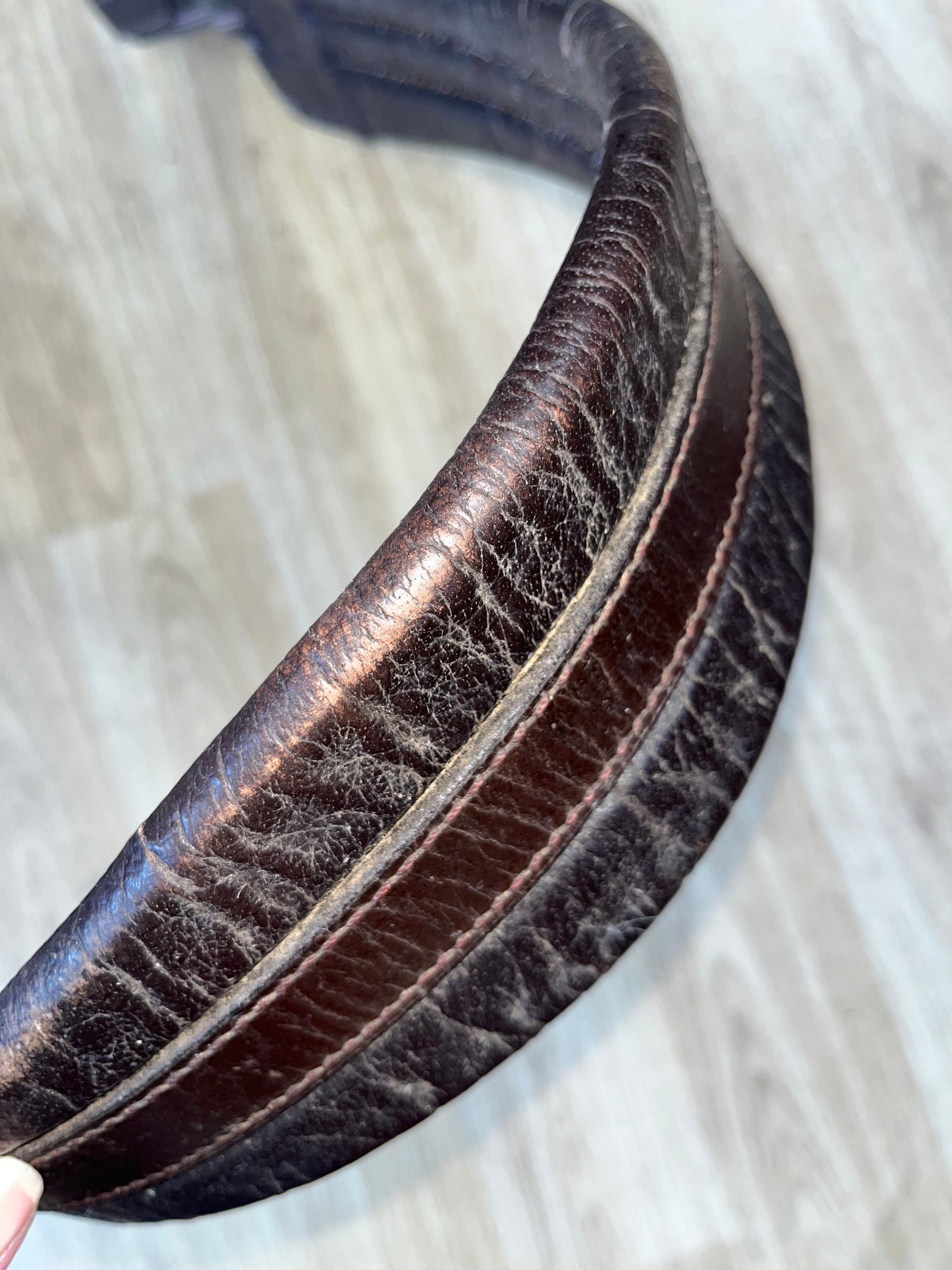 Wessex Leather Look Girth Brown Elasicated Both Ends Measuring 47”