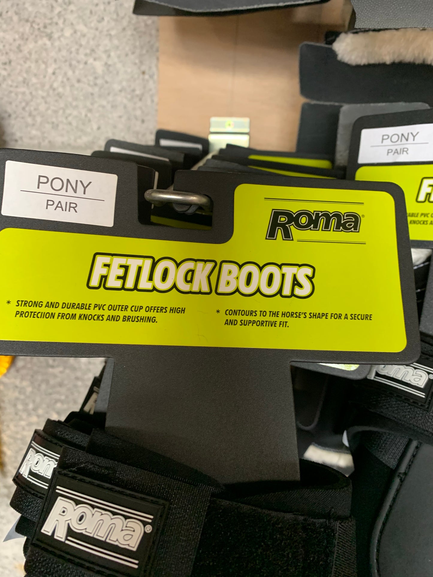 Roma Black Pony Fetlock Boots - Brand New - Fast Delivery ๐