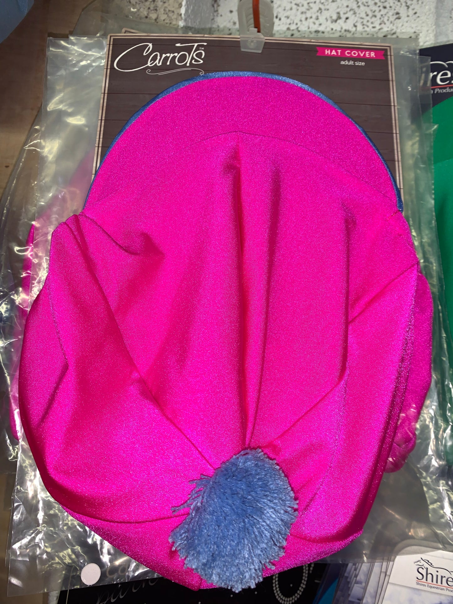 Carrots Hot Pink & Baby Blue Hat Silk - Pom Pom