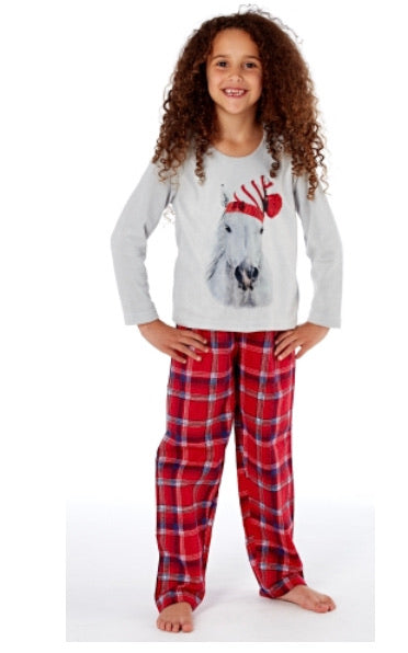 Santa Pony Fleece Pyjamas - Childs Sizes - Free Delivery π
