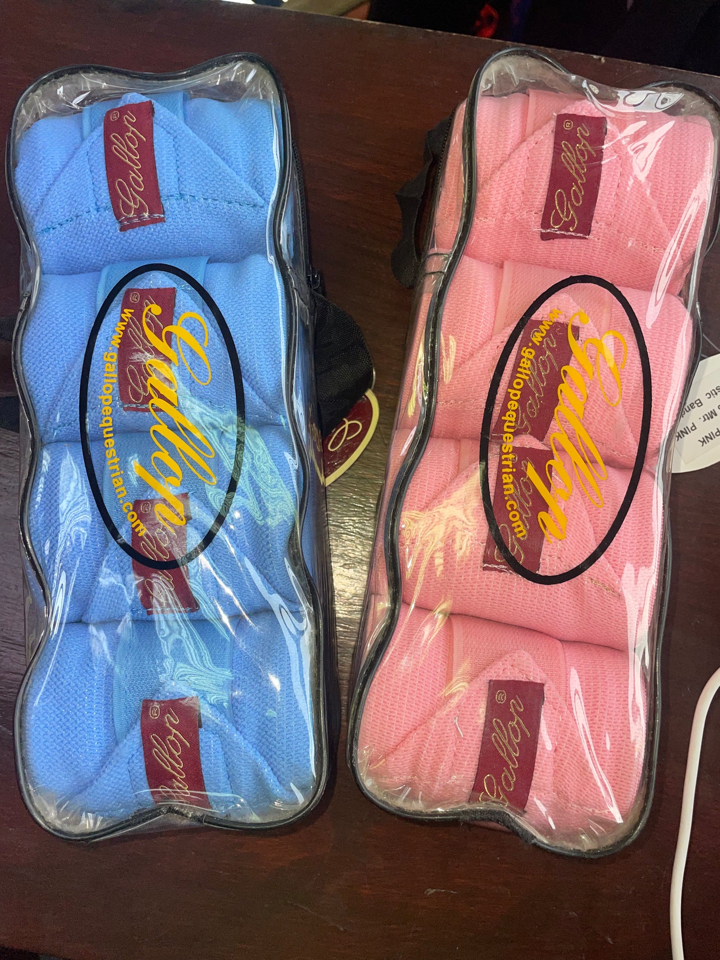 Gallop Elasticated Bandages x 4 - Pink or Blue