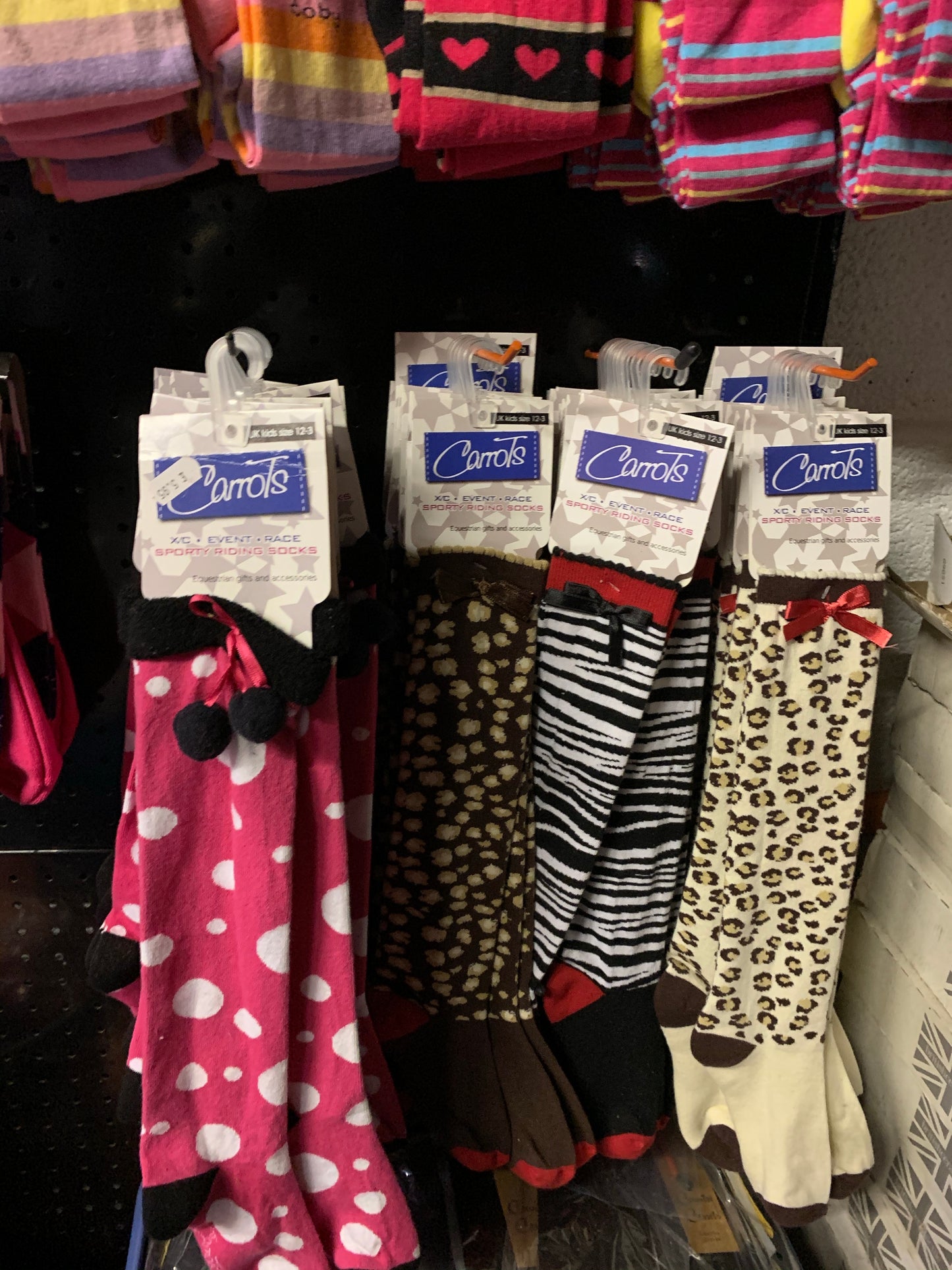 WOW!!! Random mix of 5 Carrots Long Riding Socks - Size 12 / 3