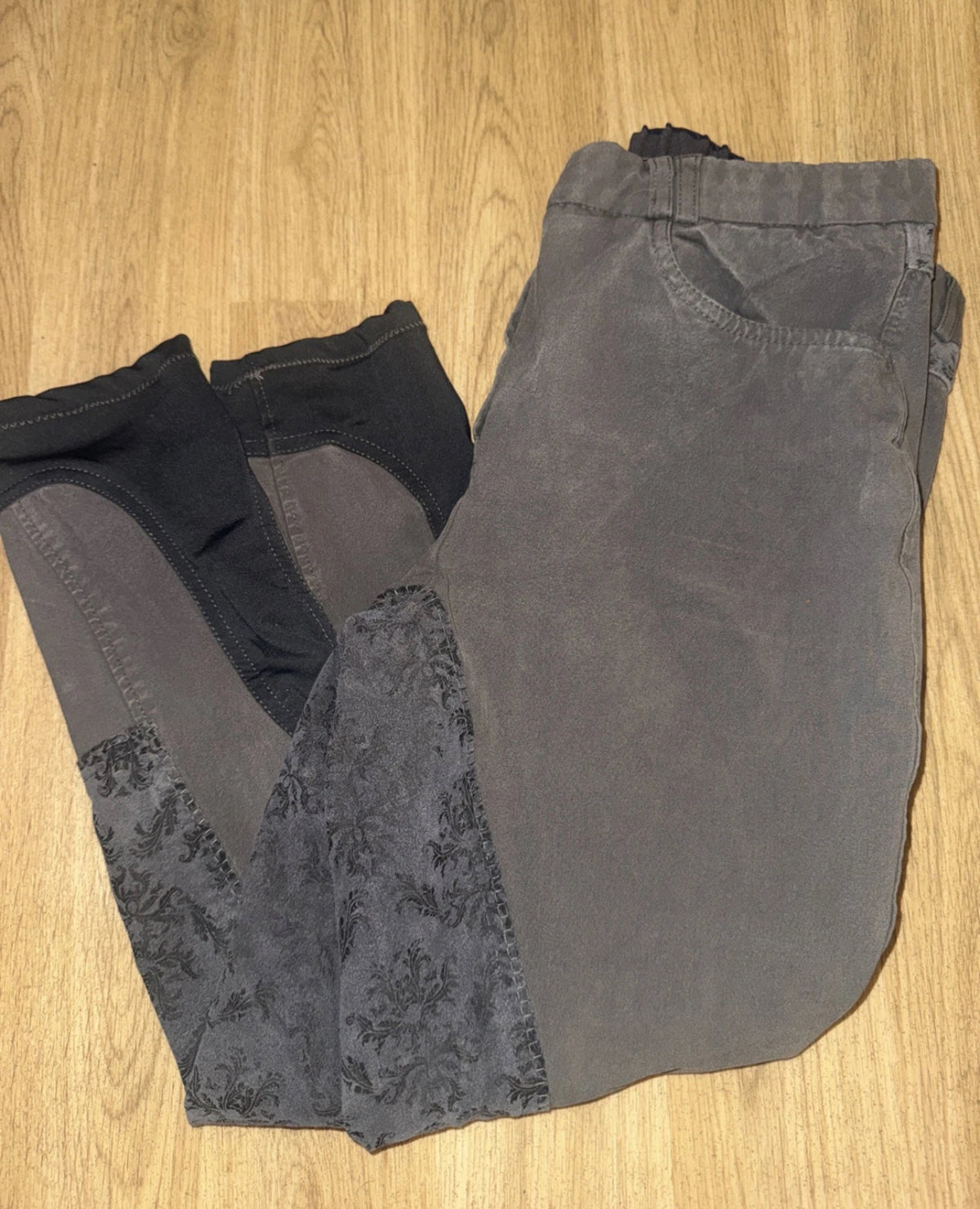 Hac Tac Scroll Seat Grey Breeches 28” 30”