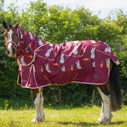 NEW Trojan Bunnies and Carrots 50g Dual Rug & 5-Point Neck Turnout Set