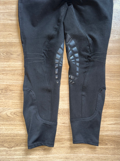 Just Togs Black Stretchy Breeches | Silicone Grip Knees | Ladies Size 16