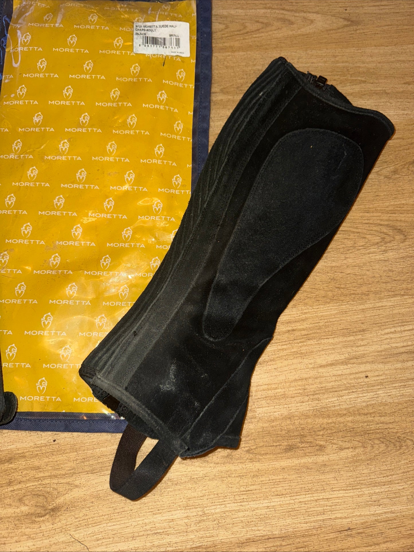 Shires Moretta Black Suede Half Chaps - Ladies Small