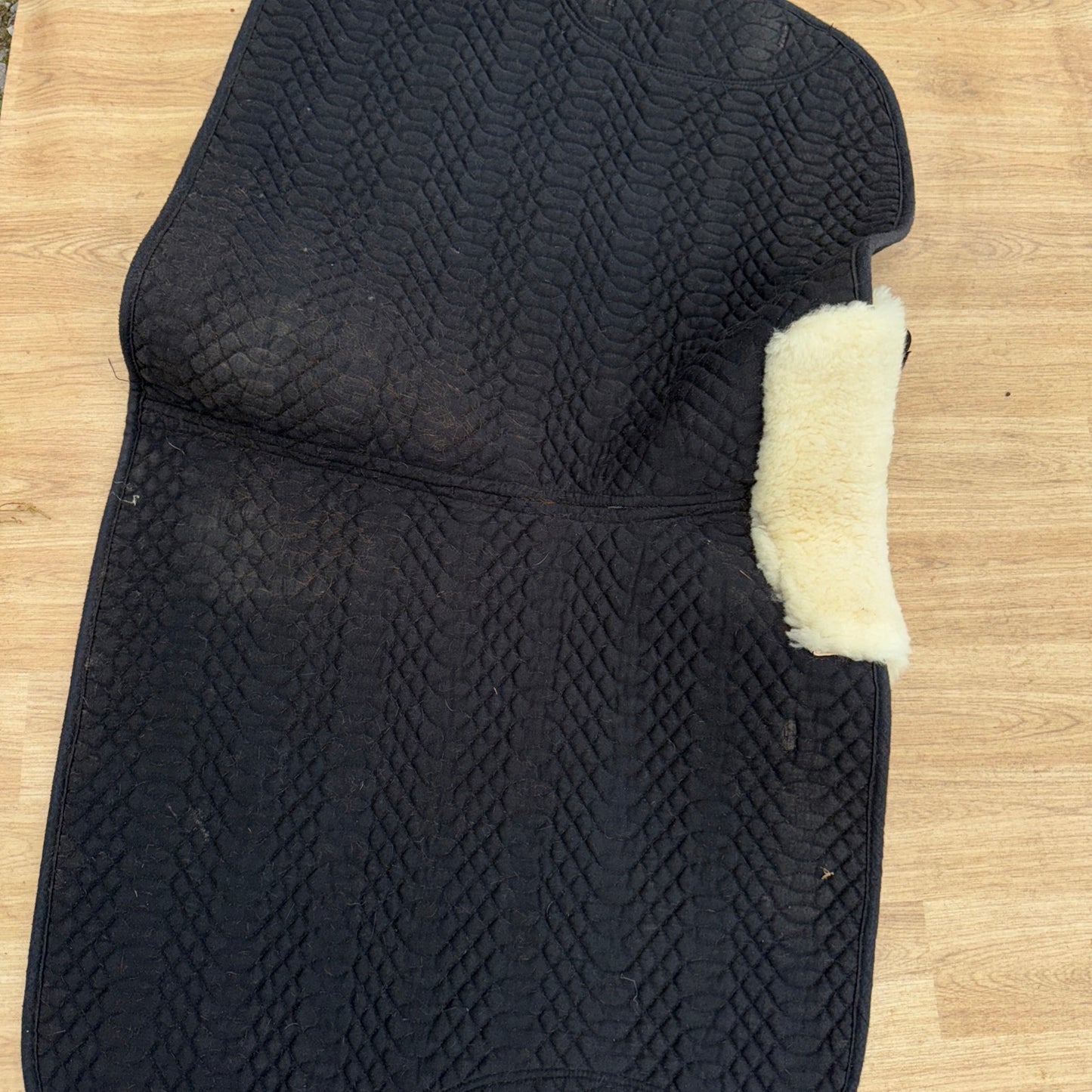 Km Elite Black Wool Trim Full Size Dressage Saddle Pad
