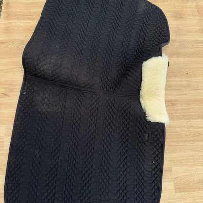 Km Elite Black Wool Trim Full Size Dressage Saddle Pad