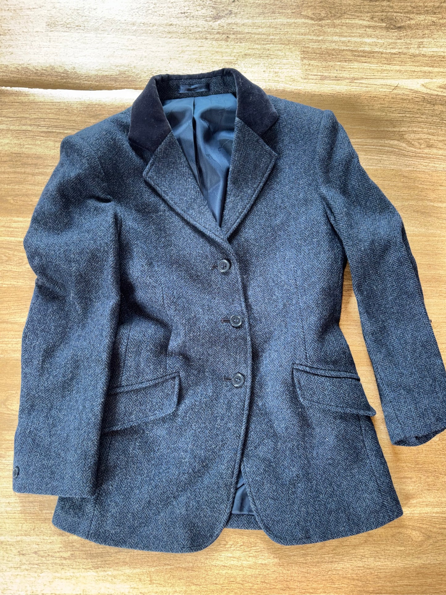 Shires Malvern Navy Tweed Show Jacket Junior Unisex 30” Showing Horse Riding #397