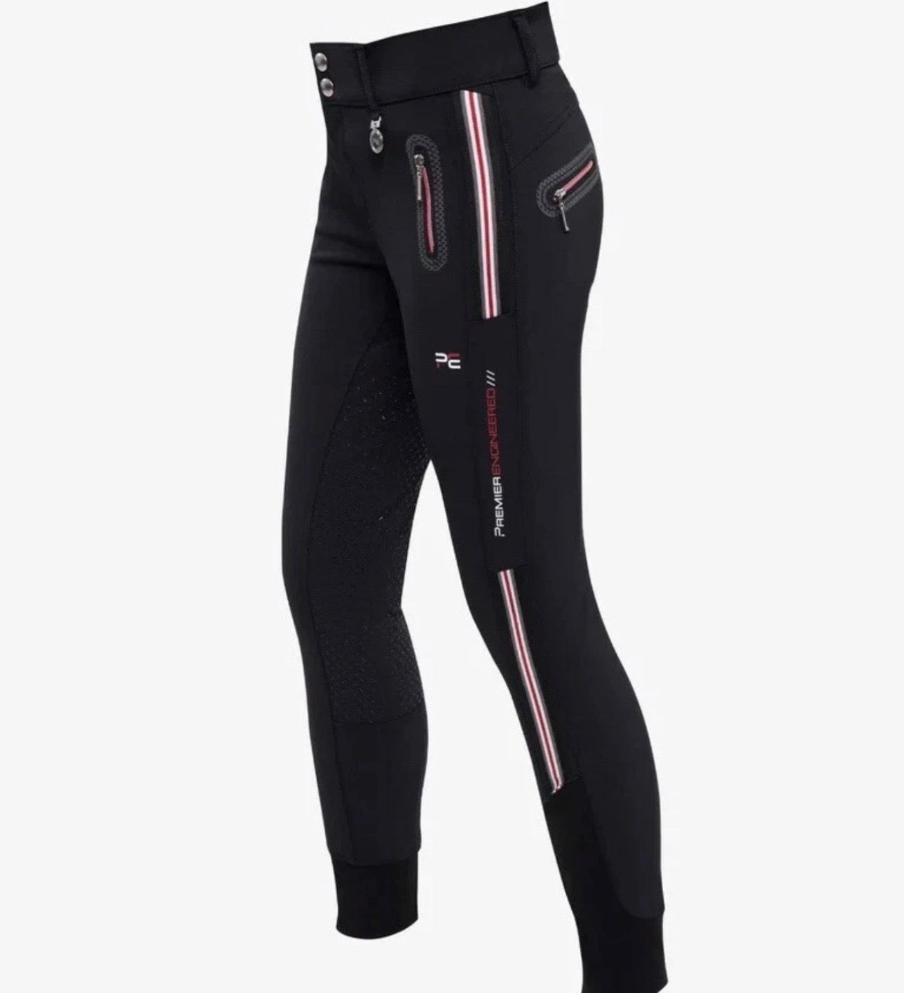 Premier Equine Mini Ralla Girl's Full Seat Gel Breeches - Black RRP £56