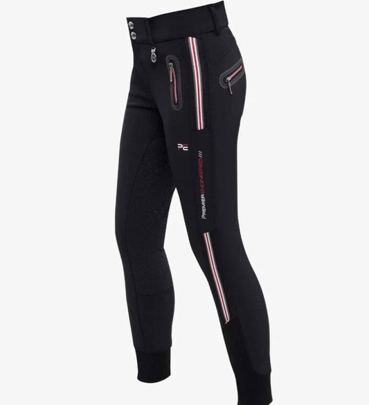Premier Equine Mini Ralla Girl's Full Seat Gel Breeches - Black RRP £56