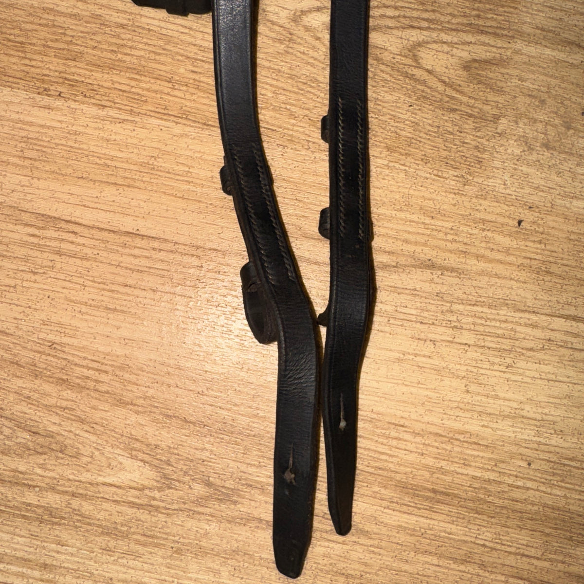Plain English Leather Black Show Reins - Full #1224