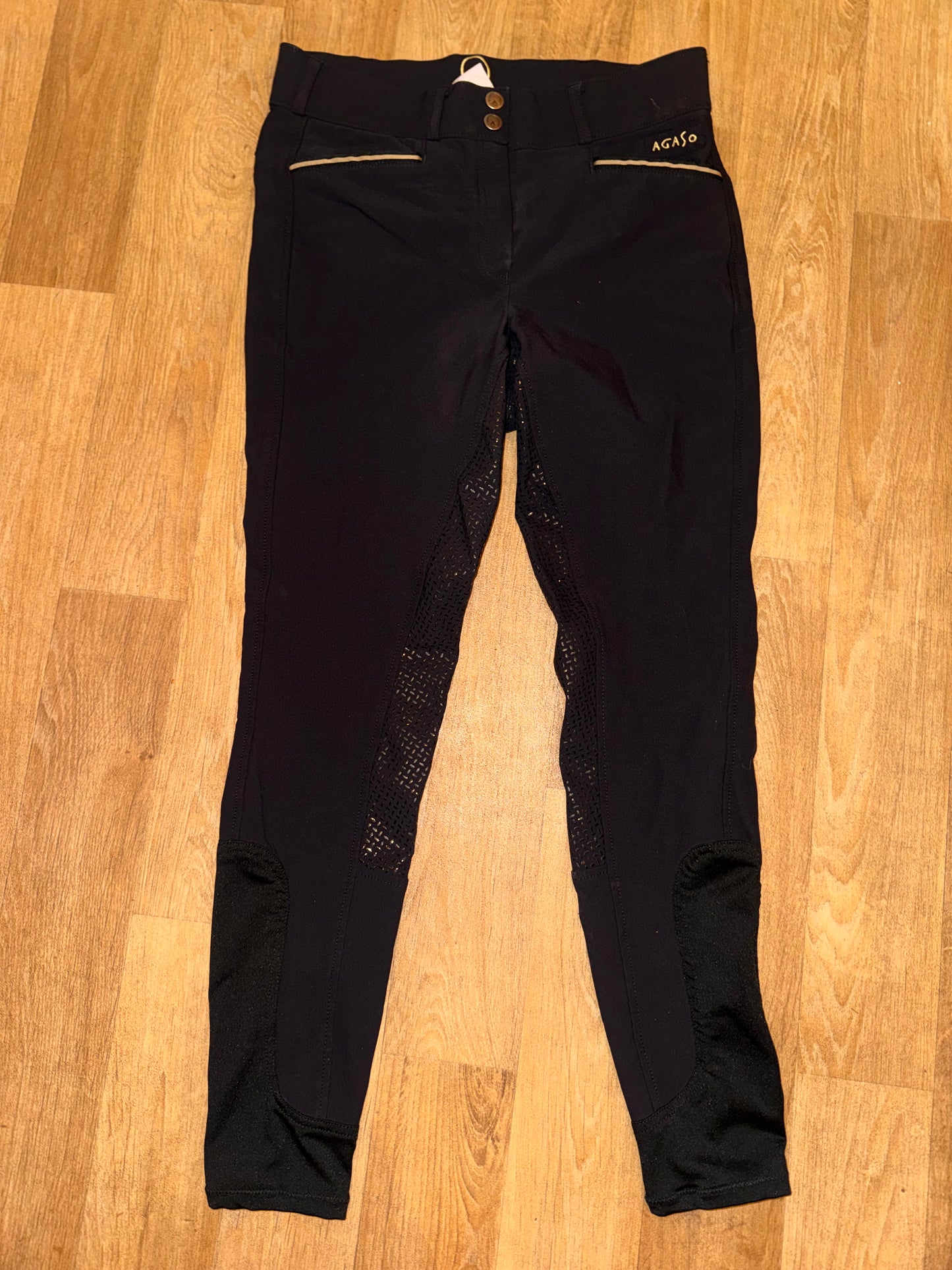 Agaso Black Full Gel Seat Breeches |  Ladies 30” Waist Regular