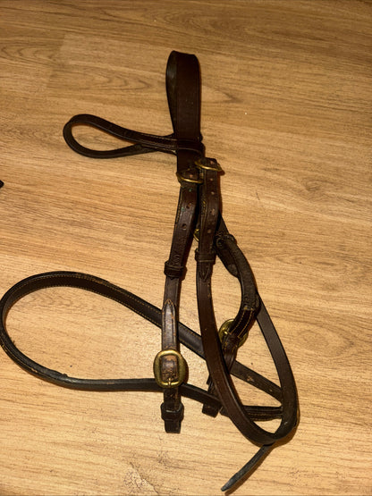 Heritage English Leather Inhand Bridle – Pony Size Havana | Showing & In-Hand Bridle
 #91