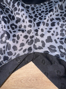 Leopard Print Grey Black Riding Tights - Ladies Medium