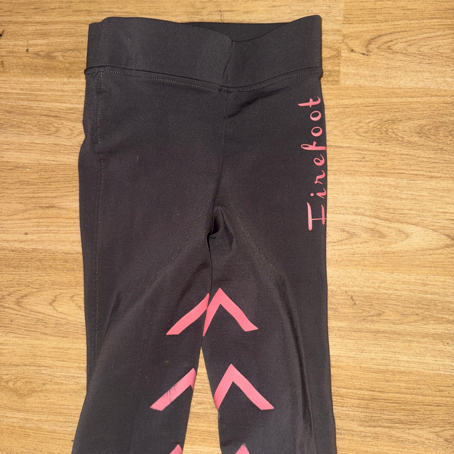 Firefoot Girls 22” 6/7yrs Pink Grey Horse Riding Tights | Second Hand Tack Rider