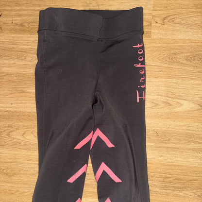 Firefoot Girls 22” 6/7yrs Pink Grey Horse Riding Tights | Second Hand Tack Rider
