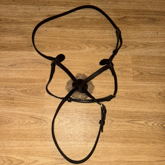 Black English Leather Full Size Grackle Noseband #349