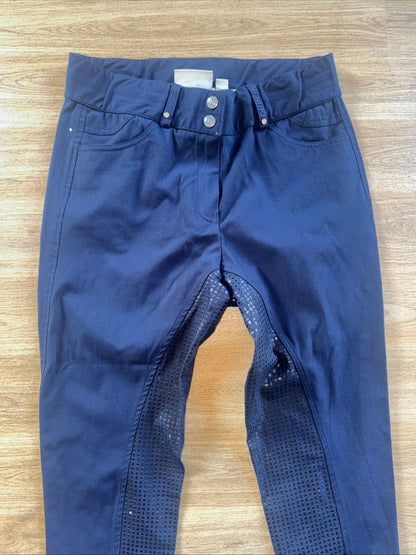 Dublin Navy Silicone Seat Breeches - Age 14 Years