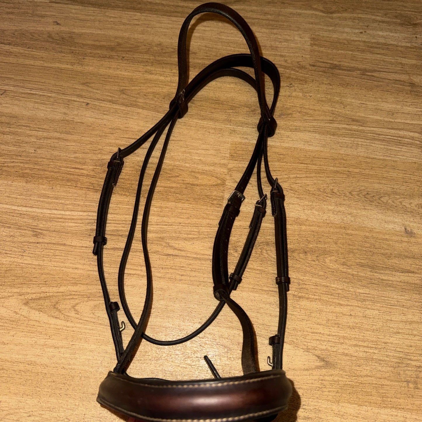 Pony Size English Leather Bridle – Brown Soft Leather Pony Bridle with 15” Browband
 #777