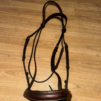 Pony Size English Leather Bridle – Brown Soft Leather Pony Bridle with 15” Browband
 #777